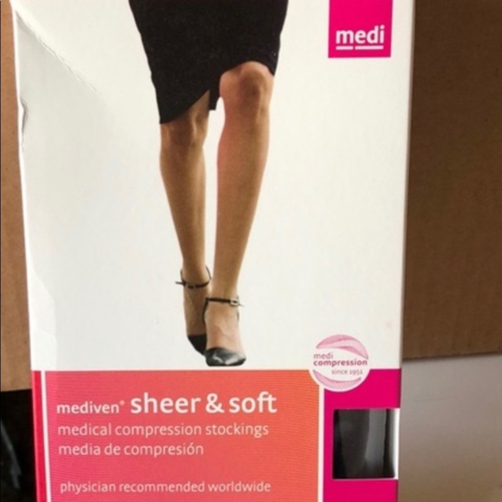 SOLD OUT! 42632 Mediven Navy Sheer and Soft Compression Thigh High Stockings